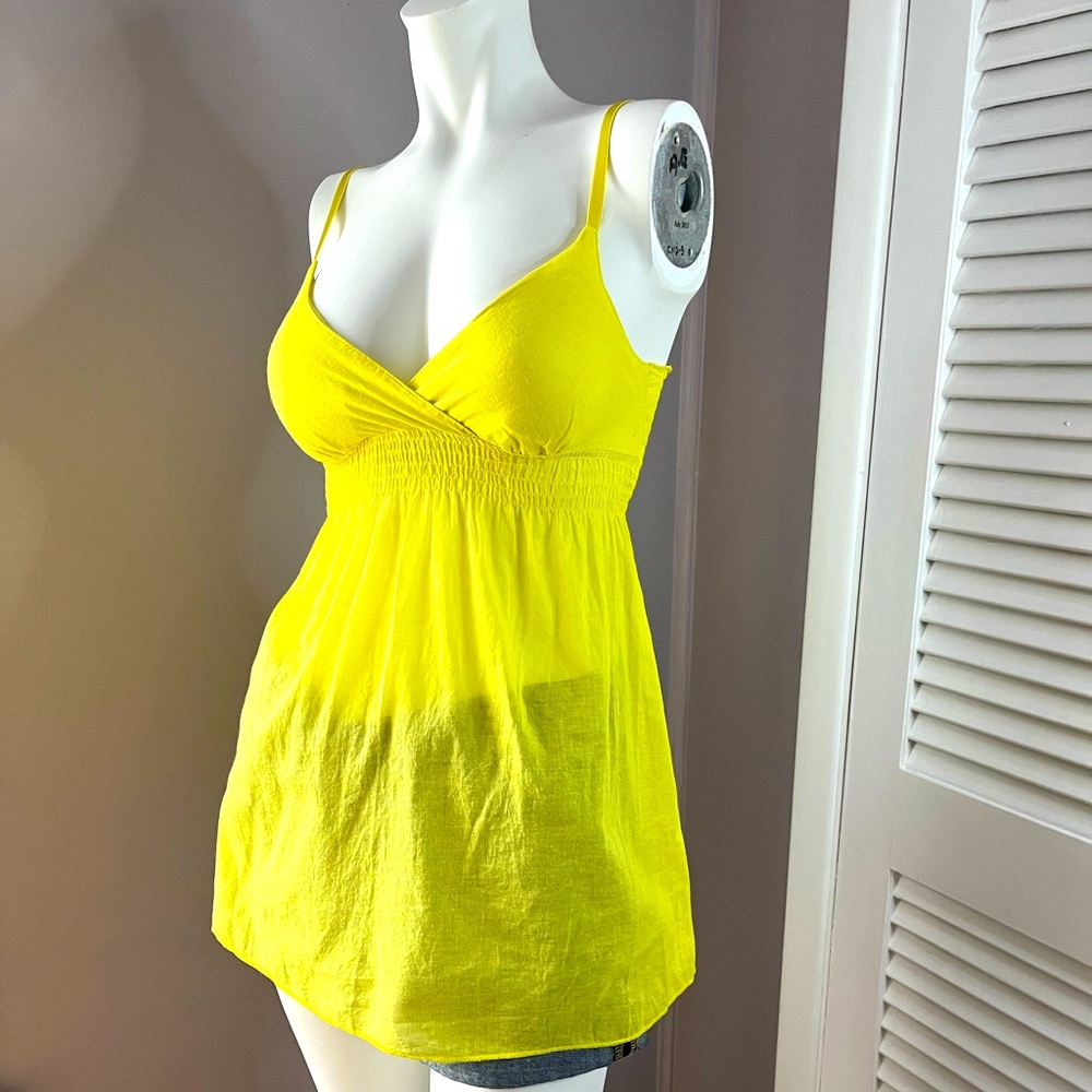 Derek Heart Yellow Linen Top